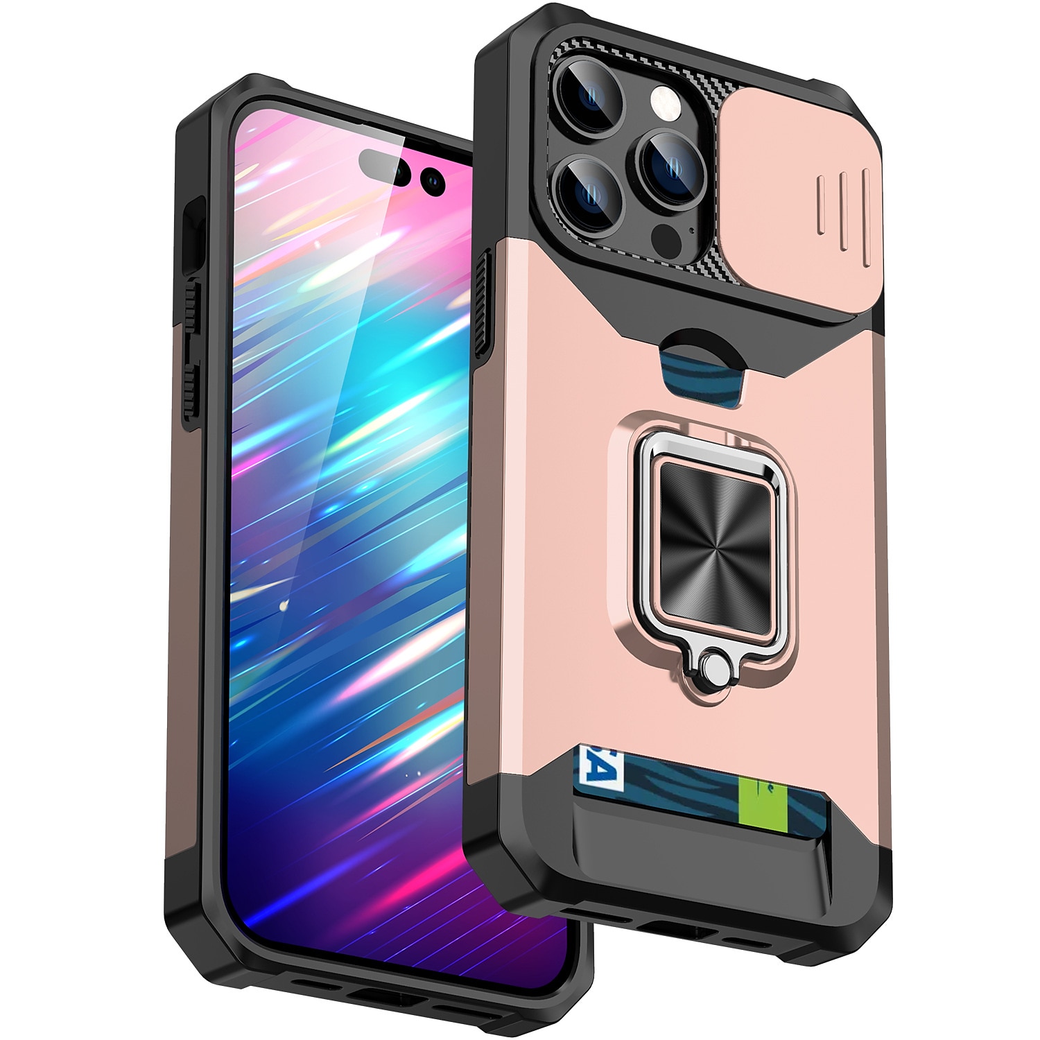 telefon Kılıf Na iPhone'a 15 Pro MaxPlus iPhone 14 13 12 11 Pro Max Mini SE X XR XS Max 8 7 Plus Osłona tylna Uchwyt pierścieniowy Gniazdo karty Odporny na wstrząsy TPU PC 2025 - $13.99 –P9