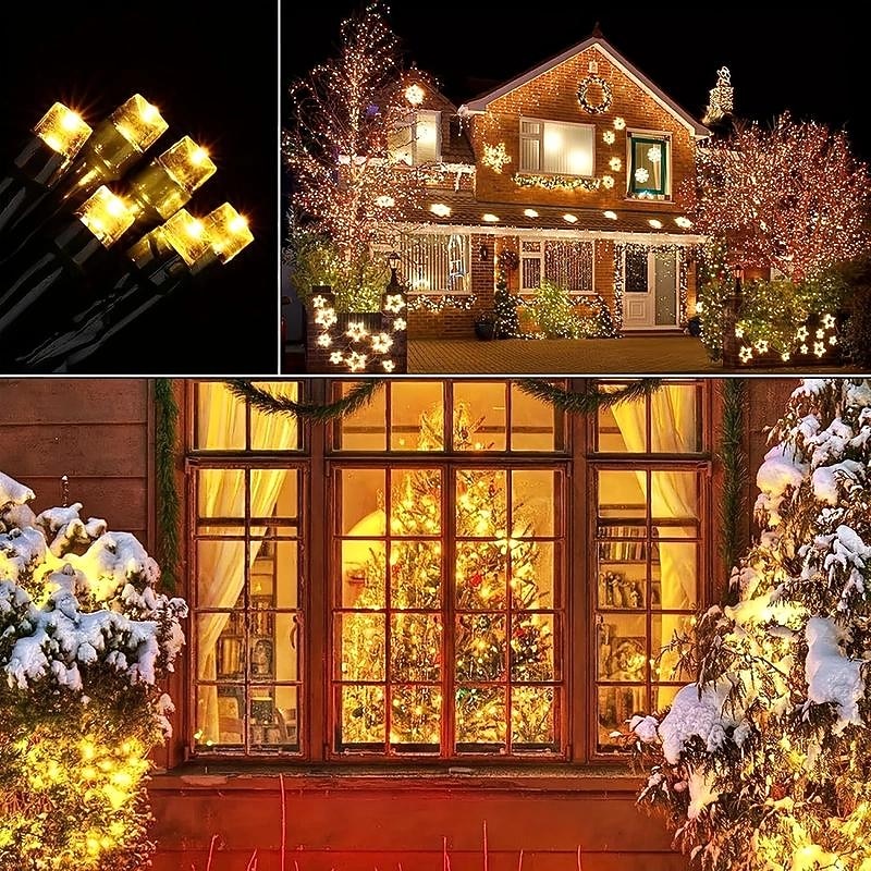 1τμχ led ηλιακό φωτιστικό κορδονιού, 4m-96leds 8 modes, αδιάβροχη κουρτίνα παγολαμπάκι νεράιδα χριστουγεννιάτικο φωτιστικό, οροφή, εμπορική διακόσμηση δρόμου 2025 - $14.99 –P2