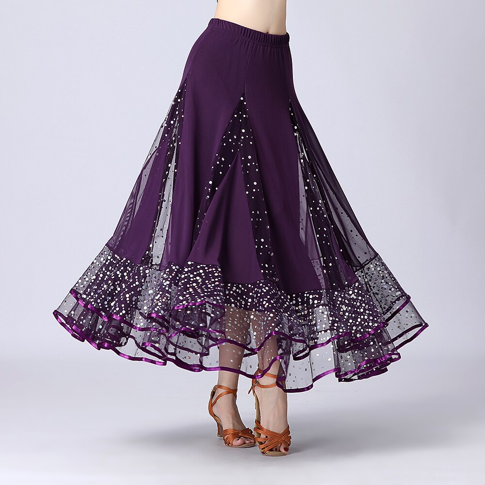 Ballroomdansen Rokken Prints Gesplitst Tule Dames Prestatie Opleiding Hoog Polyester 2026 - $58.99 –P2
