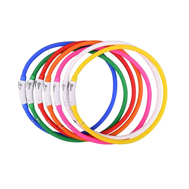 Silicone Dog LED Collar Rechargeable 3 Mode Light Quick Slow Solid More Lighter Softer Night Safety Flashing 70cm Length 2025 - $15.49 –P3