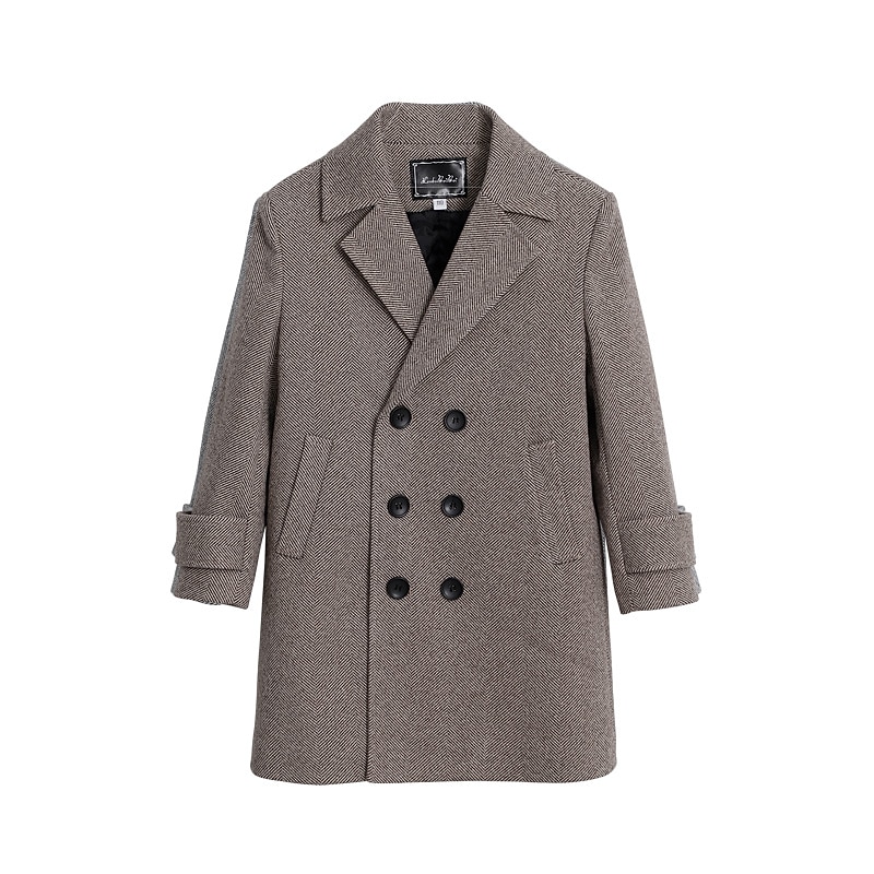 Barn Unisex Yllerock Ytterkläder Ensfärgat Långärmad Ficka Knappar Täcka Skola Mode Dagligen Kaki Grå Vår Höst 7-13 år 2025 - $45.99 –P6