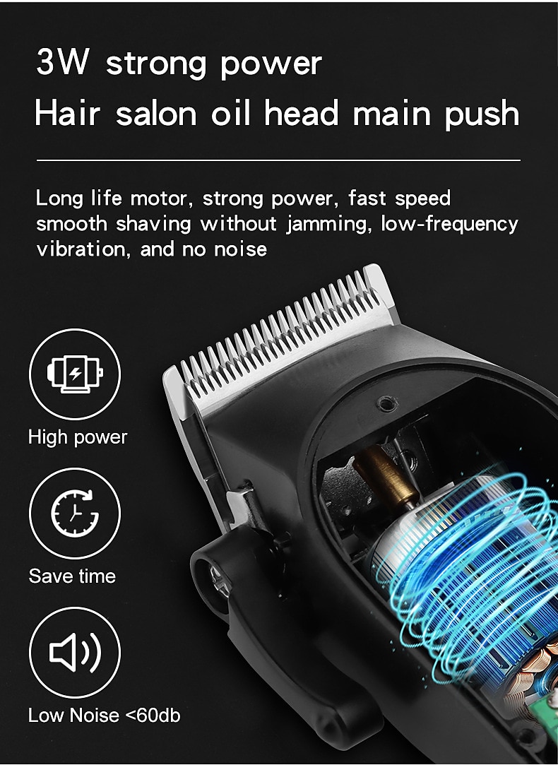 2026年 プロフェッショナルバーバーヘアクリッパー 充電式電動カッティングマシン 髭トリマー シェーバー メンズ用 カッター バレンタインデーギフト  コレクション – $28.99 –P7