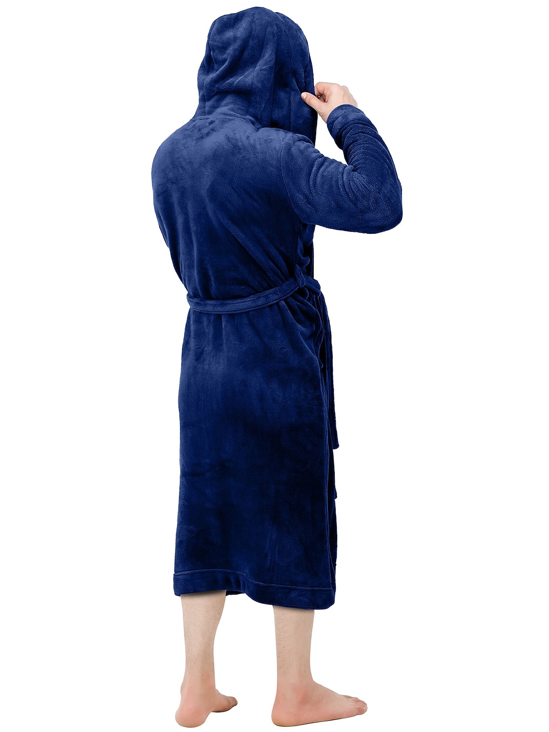 Herren Schlafanzug Morgenmantel Bademantel 1 pcs Glatt Stilvoll Brautkleider schlicht Komfort Heim Täglich Bett Vlies Komfort Warm Kapuzenpullover Langarm Tasche Herbst Winter Schwarz Dunkelblau 2026 - $25.99 –P2