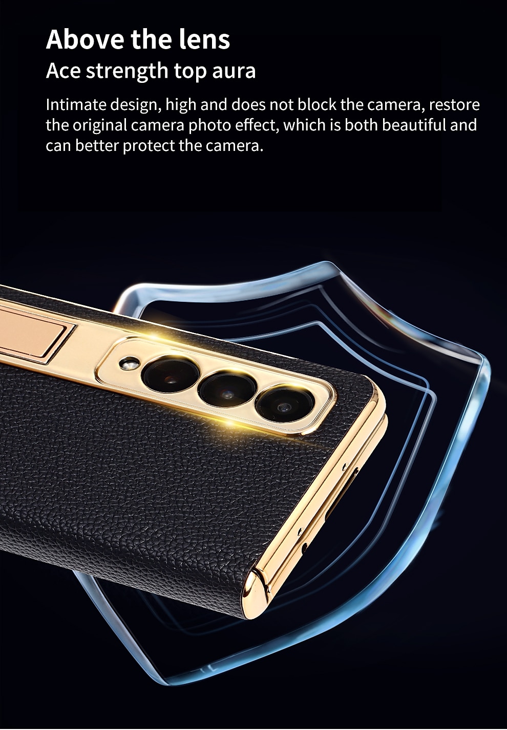 Leather Phone Case for Samsung Galaxy Z Fold 5 4 3 Fold4 Fold5 Gold Plating Magnetic Hinge Stand Back Cover with Mirror Film 2025 - $51.99 –P4