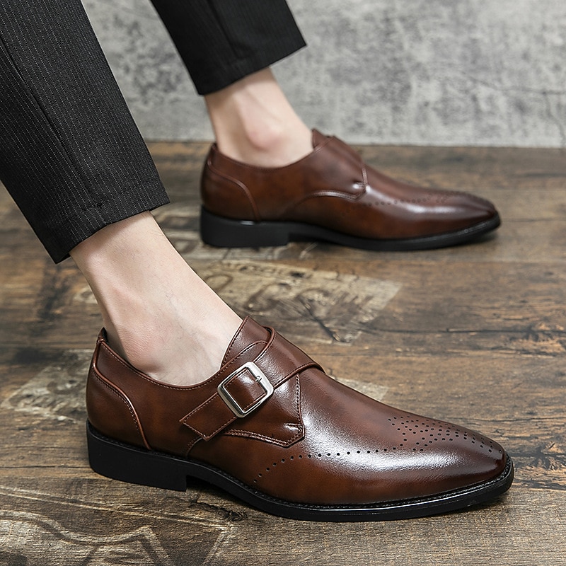 hommes mocassins habillés et slip-ons richelieu chaussures de moine affaires britannique gentleman bureau et carrière fête et soirée chaussures en cuir noir marron printemps automne de 2025 ? $54.99 –P4