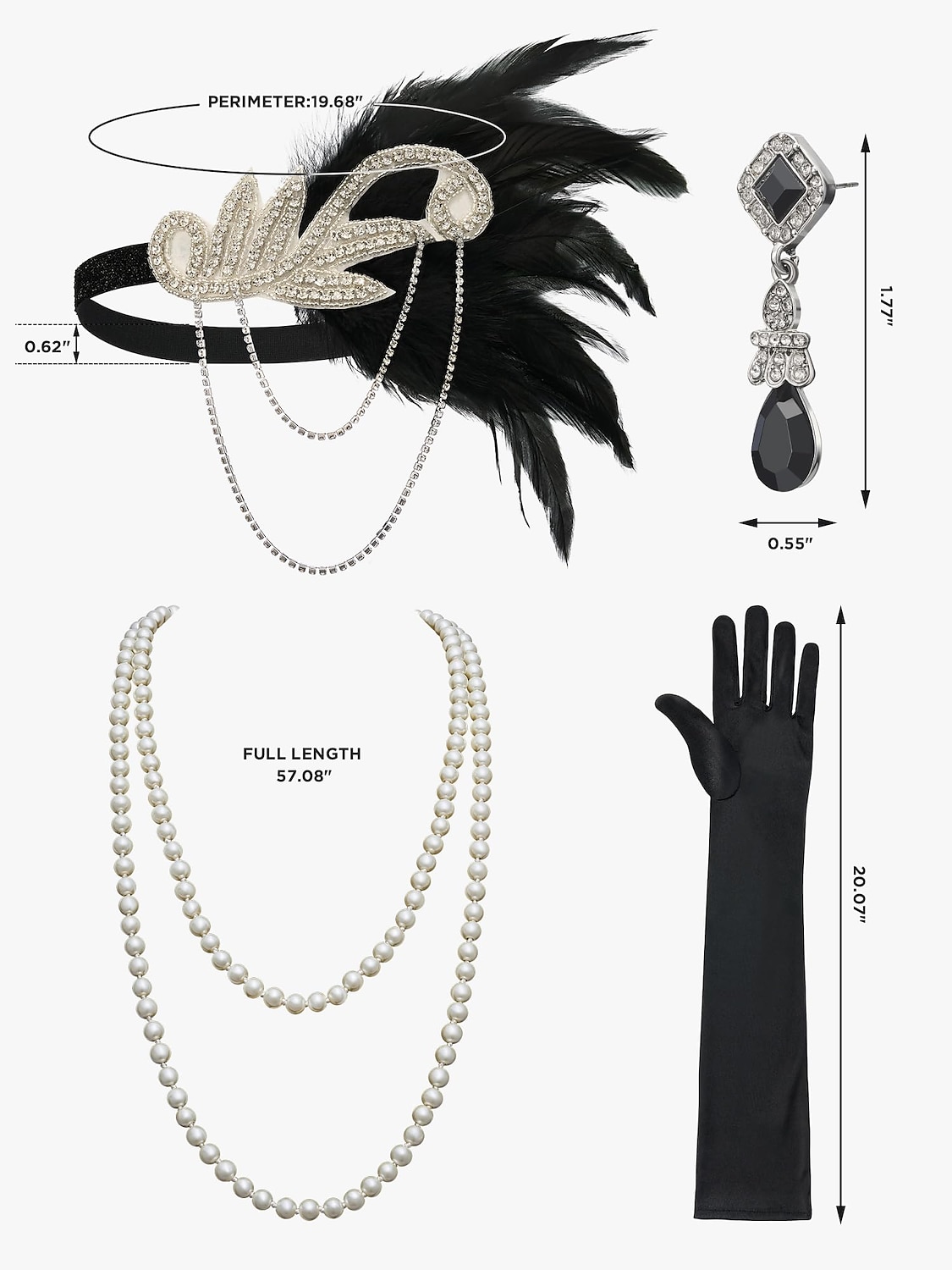 Retro Vintage Roaring 20s 1920s Flapper Dress Outfits Accessories Set The Great Gatsby Wedding Guest Sequins Tassel Fringe Sequin Tassel V Neck Women's Halloween Carnival Masquerade Carnival Party 2025 - $57.99 –P5