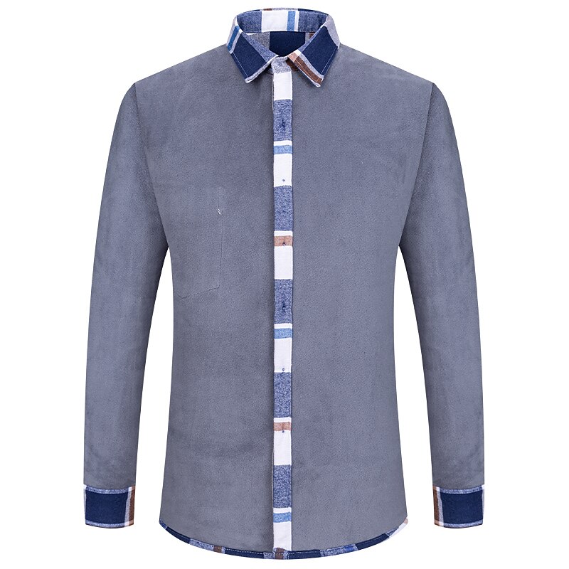 Men's Shacket Plaid / Striped / Chevron / Round Vacation New Year Light Blue Navy blue+white Yellow Red Long Sleeve Classic Collar Fall / Winter Clothing Apparel Print 2025 - $50.99 –P11