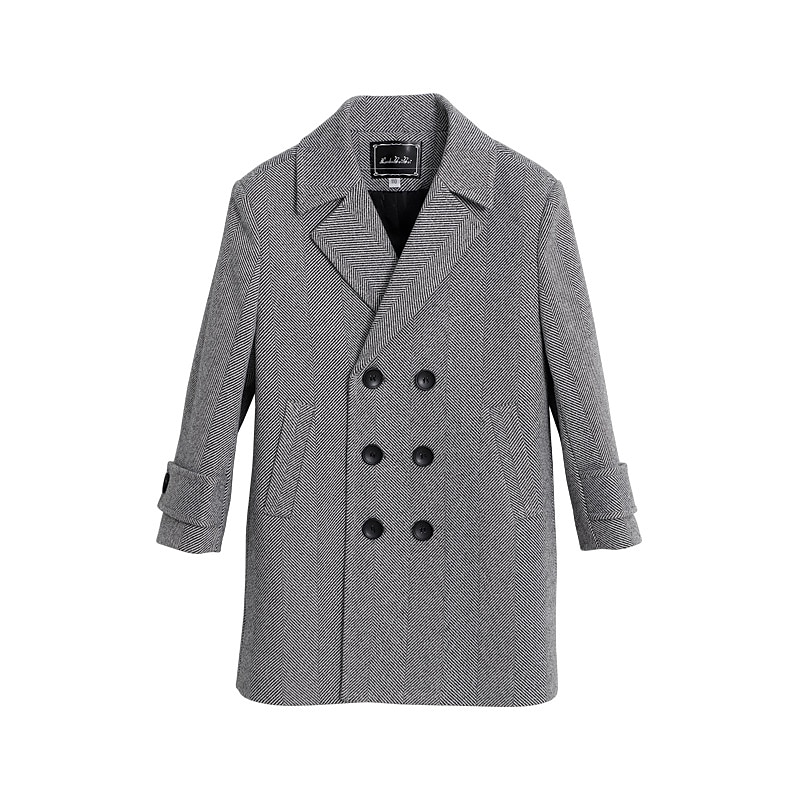 Barn Unisex Yllerock Ytterkläder Ensfärgat Långärmad Ficka Knappar Täcka Skola Mode Dagligen Kaki Grå Vår Höst 7-13 år 2025 - $45.99 –P5
