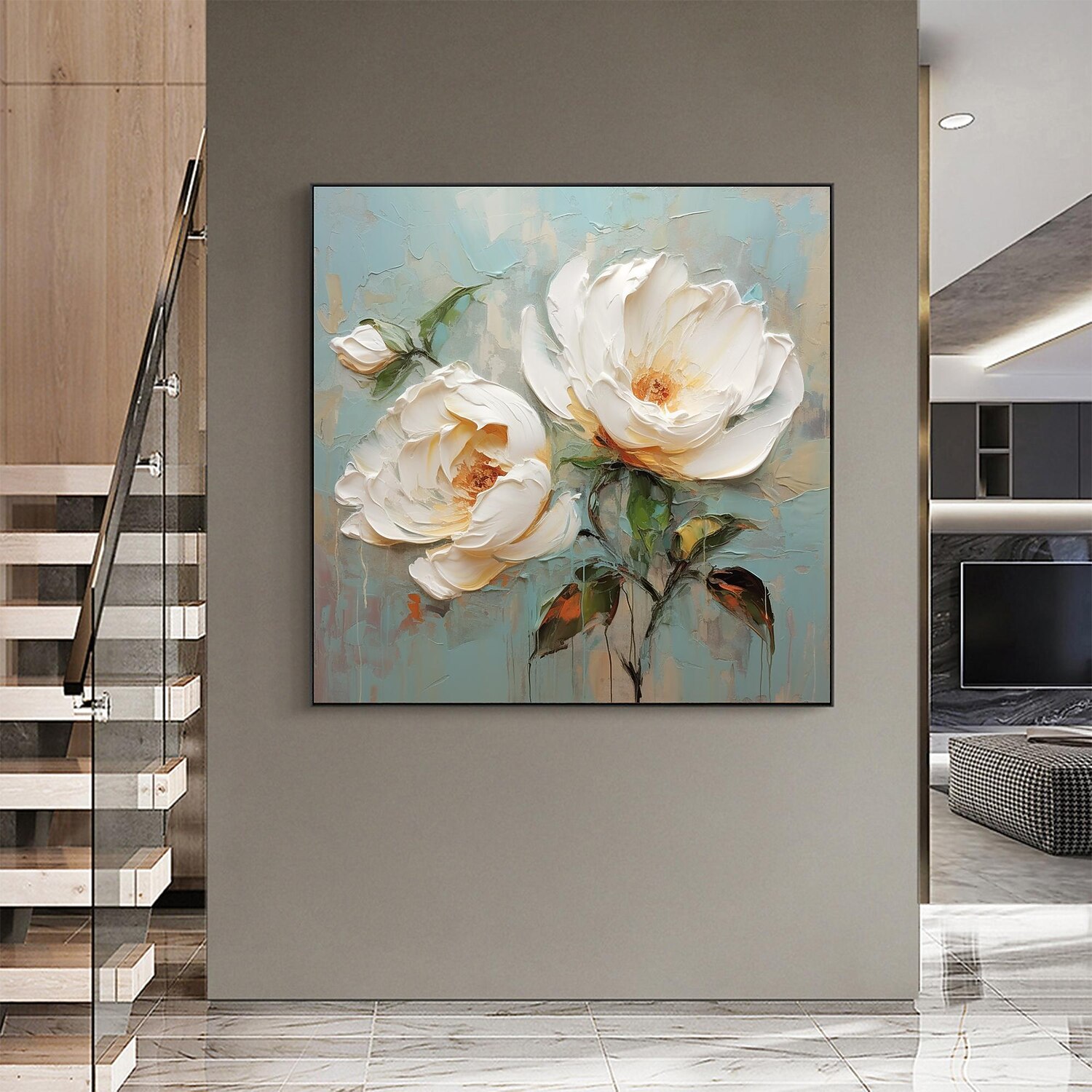 Handgefertigtes Ölgemälde auf Leinwand, Wandkunst-Dekor, originales Blumengemälde in voller Größe für die Inneneinrichtung mit gespanntem Rahmen, ohne Innenrahmen-Gemälde 2025 - $170.99 –P5