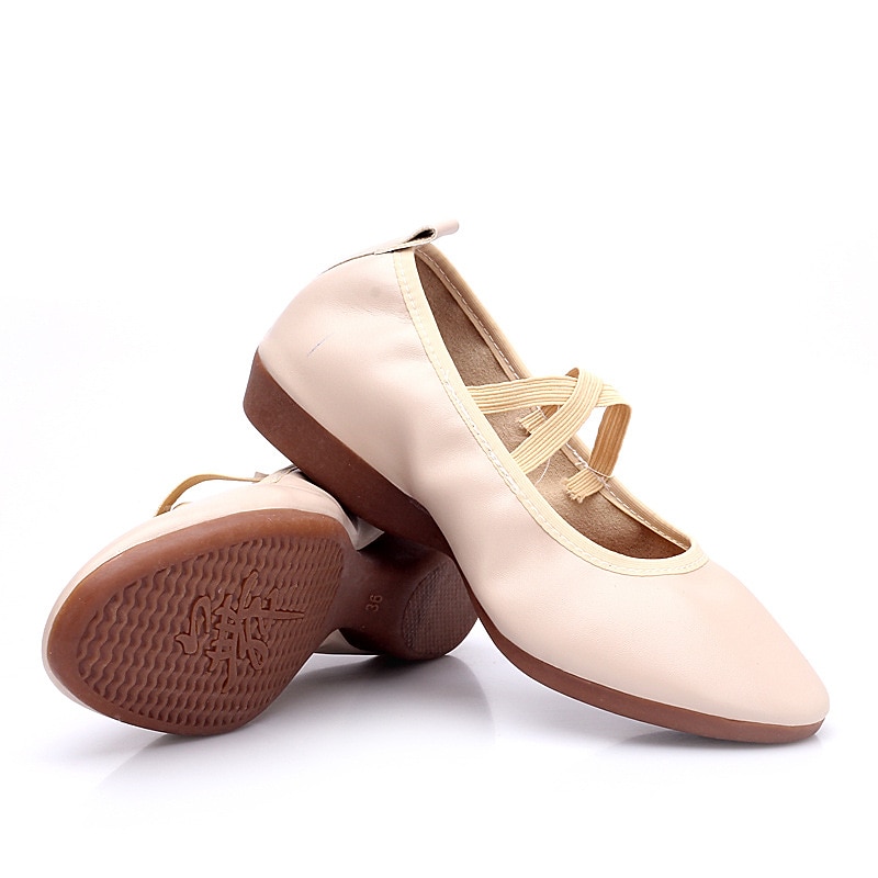 Women's Black Soft Sole Ballet Dance Shoes - Professional Flat Slip-On Shoes with Cross Straps for Practice and Performances 2025 - $26.99 –P16
