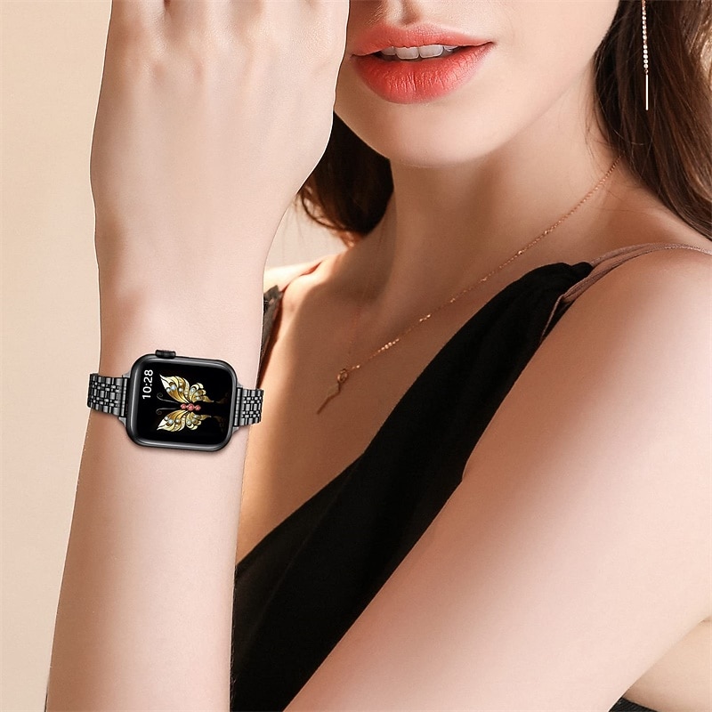 Koru rannekoru Yhteensopiva Apple Watchin ranneke 38mm 40mm 41mm 42mm 44mm 45mm 49mm Naisten Kimallus Kristalli Ruostumaton teräs Kellon vaihtoranneke varten iwatch Ultra 2 Series 9 8 7 SE 6 5 4 3 2 1 2026 - $14.99 –P4