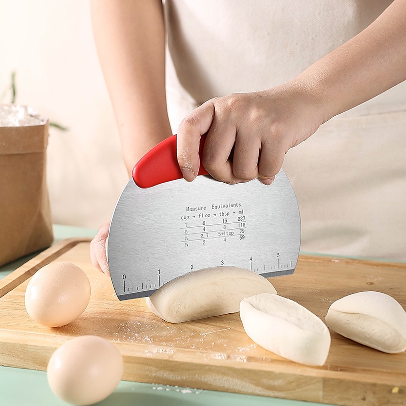 Stainless Steel with Scale Flour Dough Cutter Cutting Knife Single-sided Cutting Baking Tool Cookie Cutter Cortador De Masa 2025 - $8.49 –P8