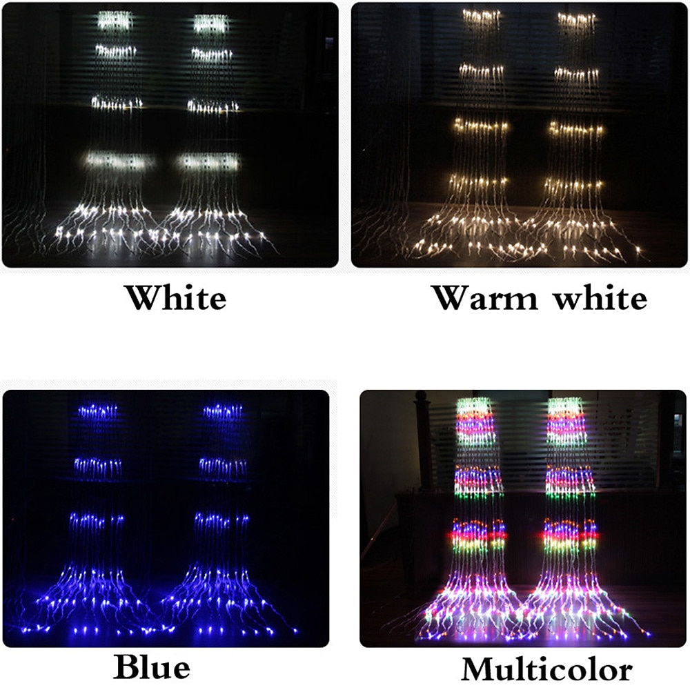 LED String Lights Waterfall Meteor Shower Rain String Light, Christmas/Halloween Led Festoon led Holiday Decorative Lights for Home Garland Curtain Decoration 2025 - $61.62 –P6