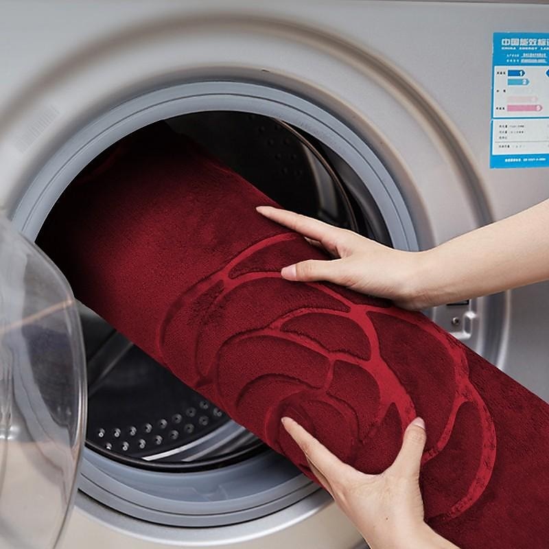 1 st badmattor, rosa blommönstrad badrumsbadmatta flanell halkfri matta badkar golvmatta duschrum dörrmatta memory foam matta tvättbar matta 2025 - $11.99 –P5