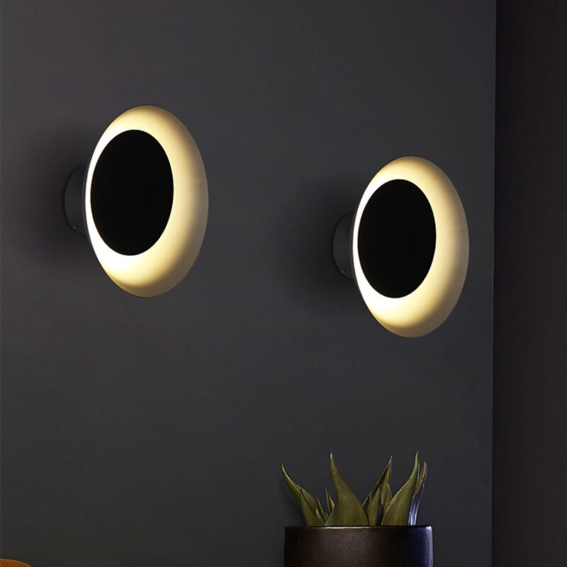 פמוטים לקיר led 300° מסתובב עיגול לבן חם עיצוב גופי תאורה לקיר לחדר שינה חדר אמבטיה מסדרון פתח מדרגות 110-240v 2025 - $149.99 –P7