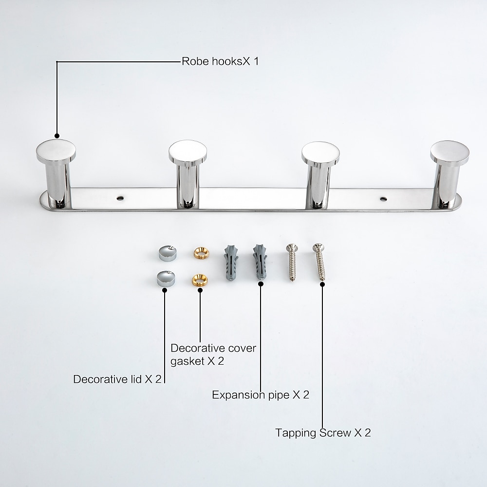 Bathroom Rack Robe Hook Bathroom Shelf New Design Adorable Creative Contemporary Modern Stainless Steel Low-carbon Steel Metal 1PC - Bathroom Wall Mounted 2025 - $30.99 –P4