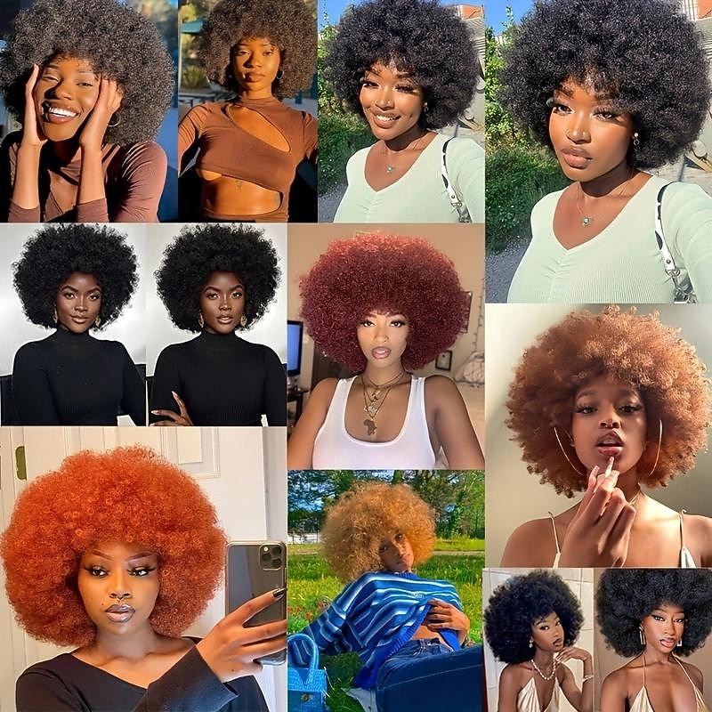 lyhyet afrokiharat kiharat peruukit naisille synteettiset pörröiset ja pehmeät hiukset peruukit luonnollisen näköiset afrokiharat peruukit päivittäiseen cosplay halloween -käyttöön 2026 - $22.99 –P6