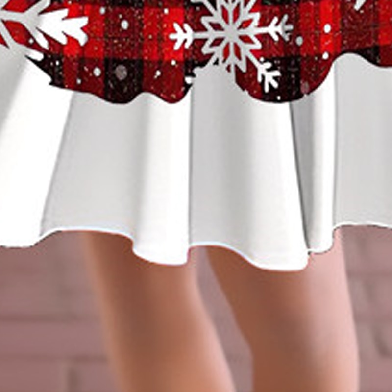 Mädchen' 3D Plaid Schneeflocke Kleid Langarm 3D-Druck Herbst Winter Urlaub Sport & Natur Täglich Kuschelig Brautkleider schlicht Schön kinderkleidung 3-12 Jahre Casual kleid A Linie Kleid Übers Knie 2026 - $19.99 –P5