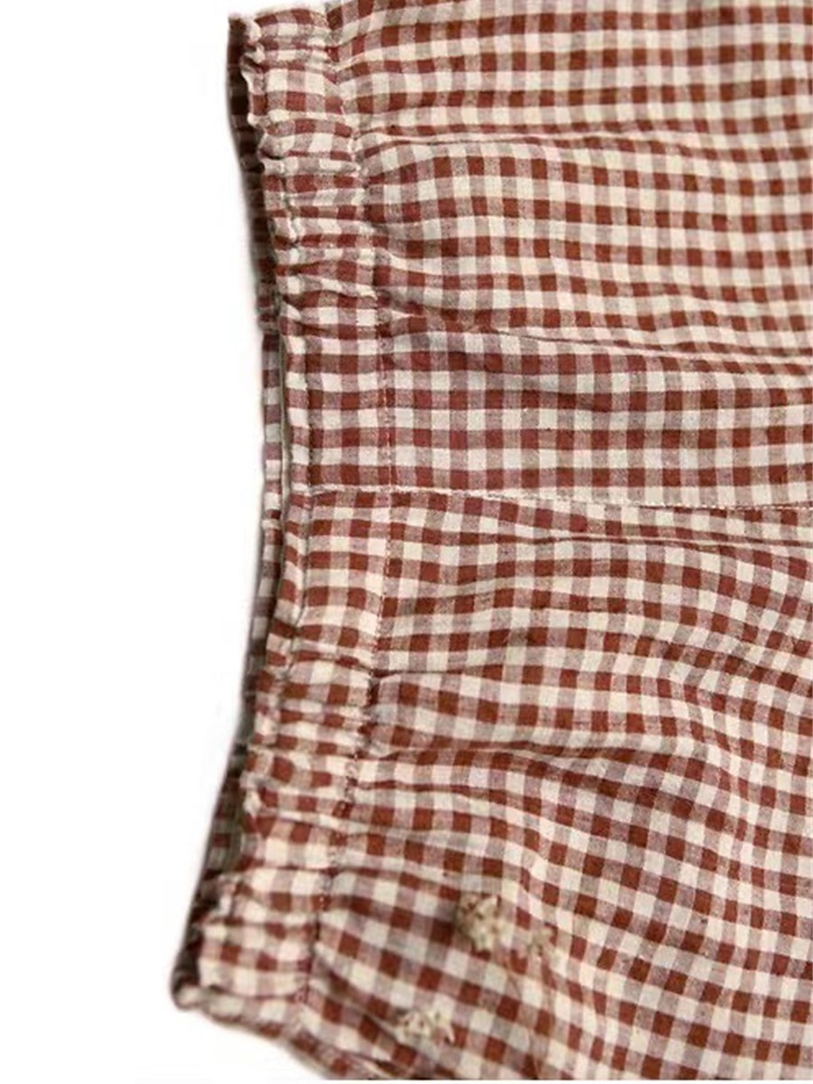 Women's Wide Leg Pants Trousers Linen Cotton Blend Plaid High Waist Full Length Black Fall 2025 - $18.99 –P17