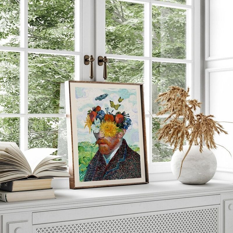 pictura in ulei van gogh pictura in ulei faimoasa lucrata manual, decor albastru, decor pentru casa cu rama 2025 - $216.99 –P6