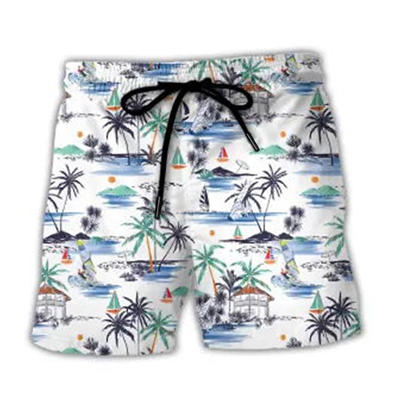 Per uomo Albero di Cocco Paesaggio Costumi da bagno Pantaloncini da mare Pantaloncini da Surf Misura del girovita medio Hawaiano Casual Ferie Spiaggia Abbigliamento casual alla moda Coulisse con del 2025 a $17.99 –P1