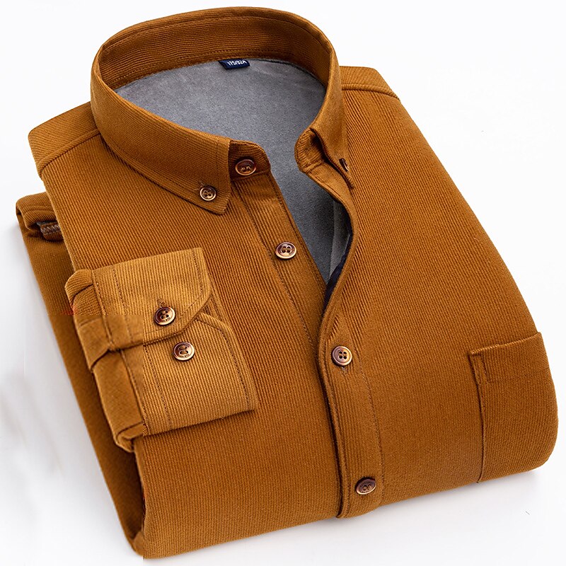 Men's Shacket Solid / Plain Color Vacation New Year Yellow Red Dark Navy Blue Long Sleeve Classic Collar Fall / Winter Clothing Apparel Print 2025 - $38.99 –P4