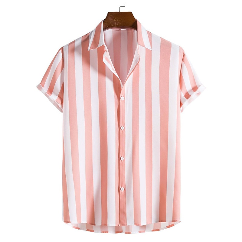 Per uomo Banda Geometrica Camicia Camicia con bottoni Manica corta Informale Da tutti i giorni Per uscire Fine settimana Autunno Collo ripiegabile Stampa Bottone giù Nero Giallo Rosa Rosso Blu del 2026 a $25.99 –P8