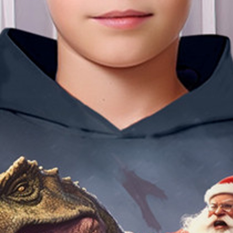 Pojkar 3D jultomten Dinosaurie Huvtröja Pullover Långärmad 3D-tryck Höst Vinter Mode Streetwear Häftig Polyester Barn 3-12 år Utomhus Ledigt Dagligen Normal 2025 - $17.49 –P7