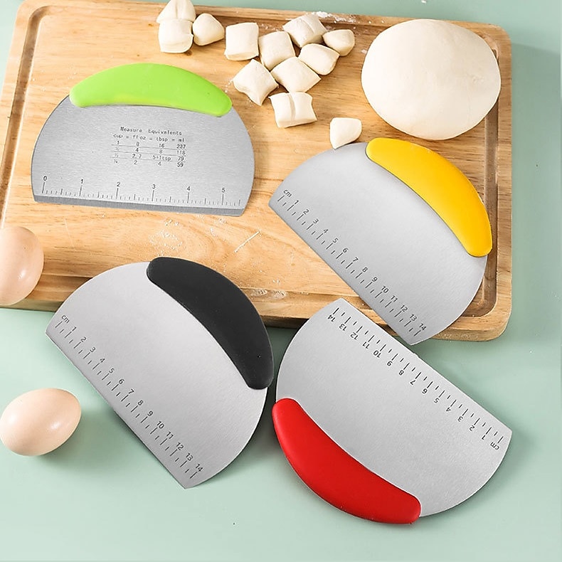 Stainless Steel with Scale Flour Dough Cutter Cutting Knife Single-sided Cutting Baking Tool Cookie Cutter Cortador De Masa 2025 - $8.49 –P4