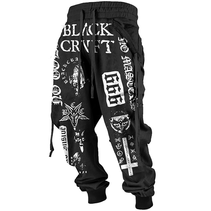 Letter Totem Vintage Abstract Men's 3D Print Sweatpants Joggers Pants Trousers Outdoor Street Casual Daily Polyester Black Navy Blue Brown S M L Mid Waist Elasticity Pants 2025 - $32.99 –P1