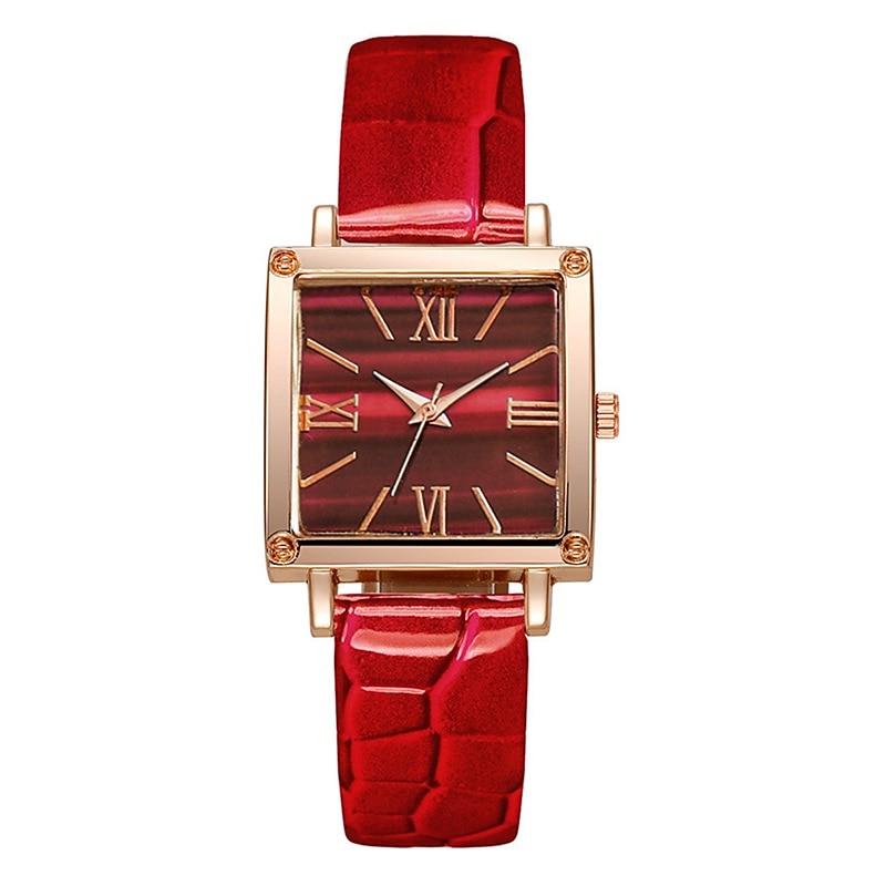Set 5 buc. Ceas pentru femei Ceas vintage cu cadran pătrat Quartz Ceas analogic Verde și set de bijuterii cu rhinestone Cadou de Ziua Mamei pentru mama ei 2026 - $18.99 –P7