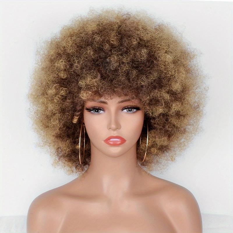 lyhyet afrokiharat kiharat peruukit naisille synteettiset pörröiset ja pehmeät hiukset peruukit luonnollisen näköiset afrokiharat peruukit päivittäiseen cosplay halloween -käyttöön 2026 - $22.99 –P13
