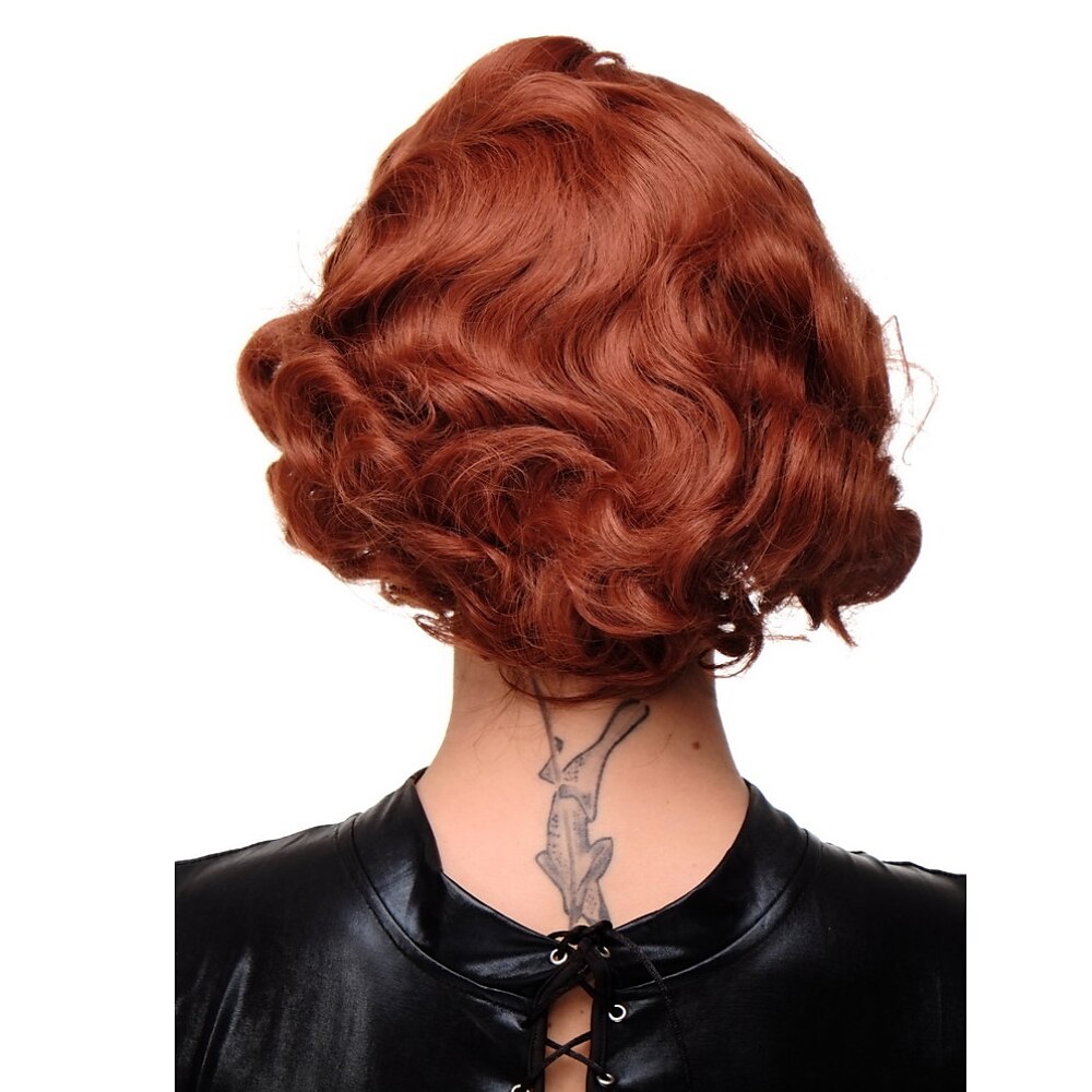 Lady Wig Short Bob 20s 30s Twenties Movie Star Diva Charleston Swing Style Wave Copper Red Halloween Wigs 2025 - $19.99 –P4