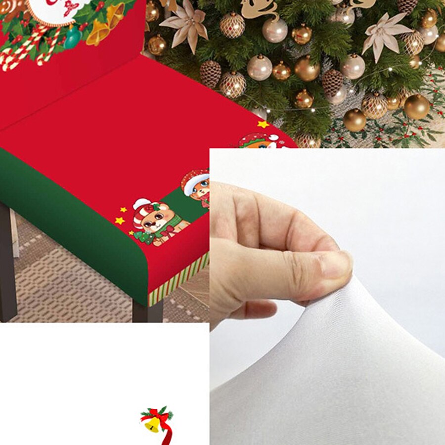 Fundas navideñas para sillas de comedor, fundas elásticas para sillas Parsons de Navidad, protector de asiento, funda lavable de spandex para sillas de cocina para comedor 2025 - $12.49 –P6