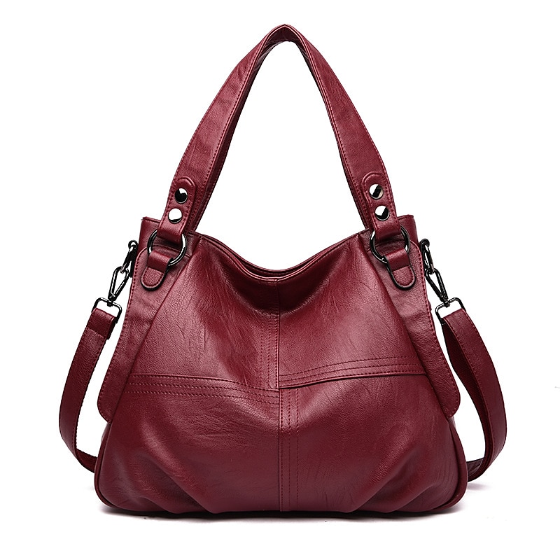 Per donna Borsa Borsa a tracolla Borsa a spalla Borsa Boston Pelle PU All'aperto Shopping Quotidiano Cerniera Grande Capacità Impermeabile Durevole Tinta unica Trapuntato Rosso violaceo Nero Bianco del 2025 a $29.25 –P13