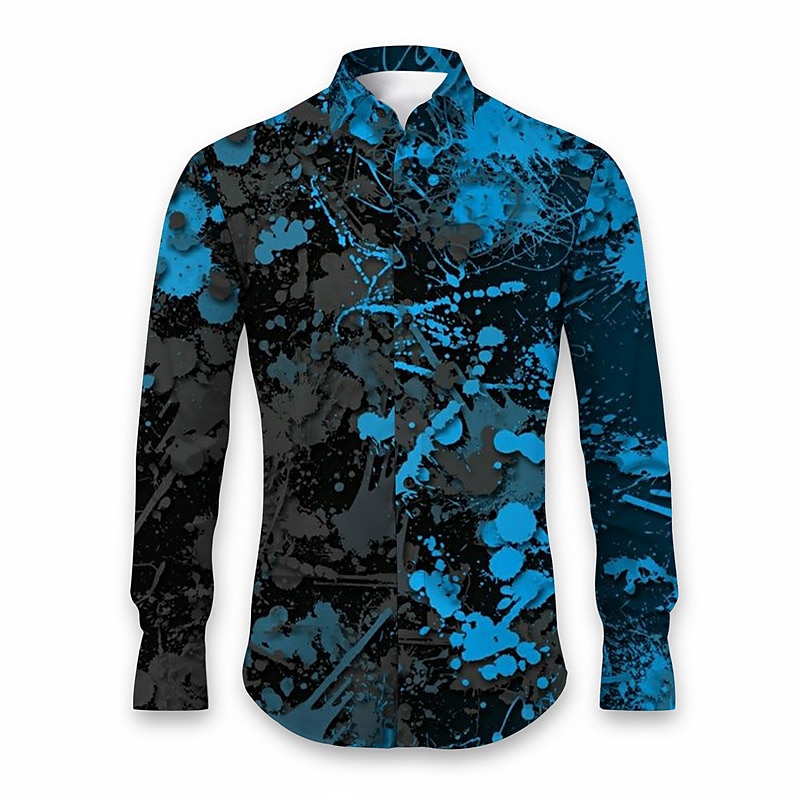 Homme Formes Géométriques Graffiti Chemise Chemise boutonnée manche longue Abstrait Usage quotidien Sortie Automne hiver Col rabattu Imprimer Bouton bas Rouge Bleu Violet de 2025 ? $24.99 –P3