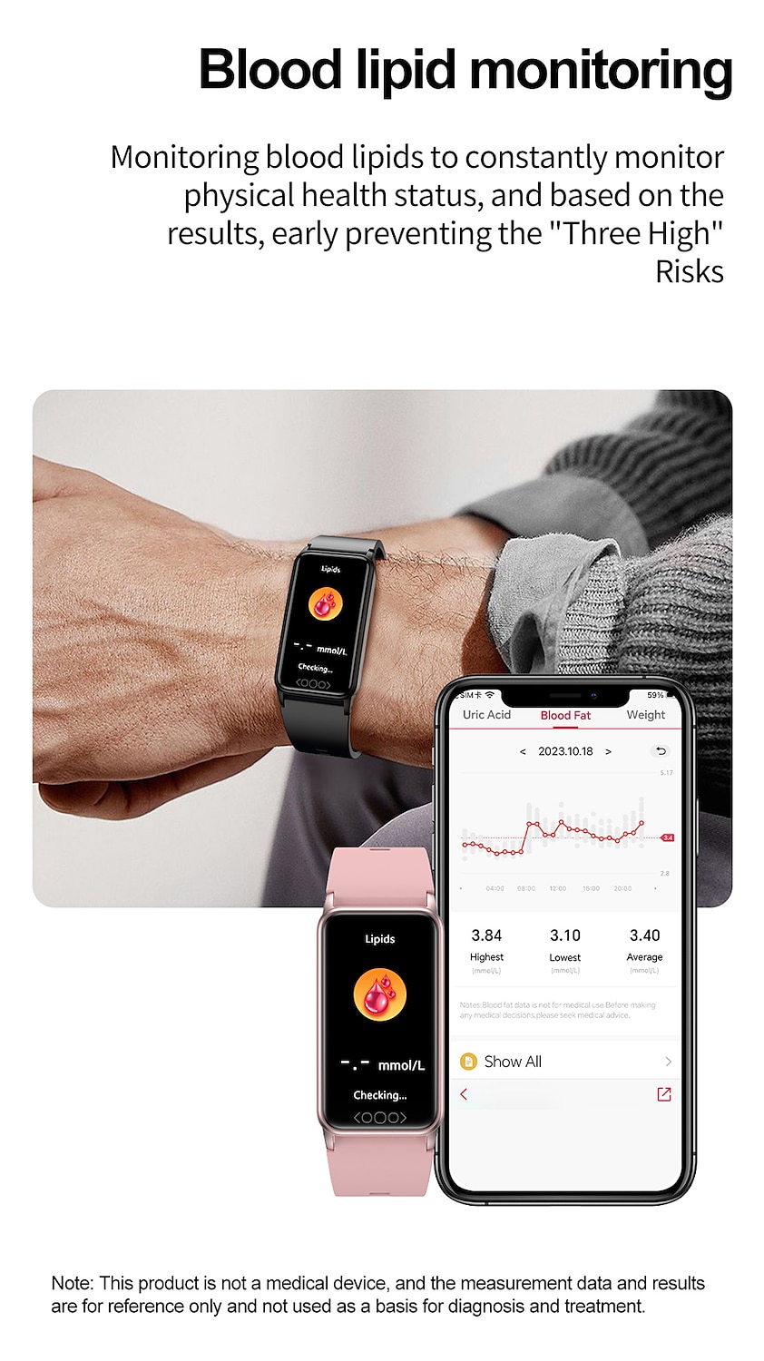 iMosi TK71Pro Slimme horloge 1.47 inch(es) Smart horloge Bluetooth Temperatuurbewaking Stappenteller Gespreksherinnering Compatibel met: Android iOS Dames Heren Waterbestendig Mediabediening 2025 - $36.99 –P8