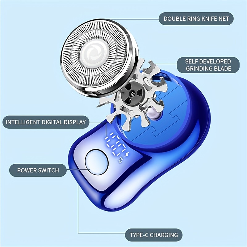 Electric Razor For MenMini-Shave Portable Electric Shaver Pocket Size Portable Shaver Wet And Dry Men's Razor USB Rechargeable Shaver 2025 - $16.99 –P12