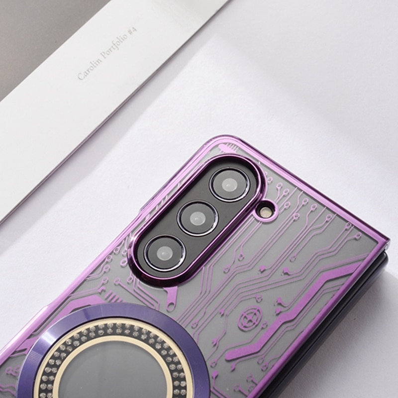 Phone Case For Samsung Galaxy Z Fold 6 Z Fold 5 Z Fold 4 Z Fold 3 Back Cover With Magsafe Support Wireless Charging Shockproof TPU Plating 2025 - $20.99 –P10