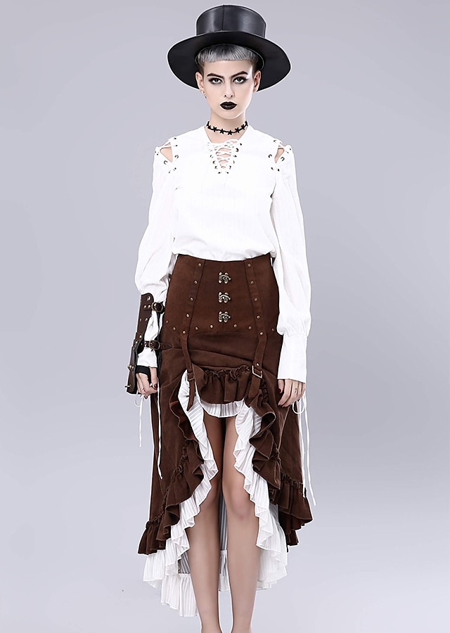 Retró Punk és gótika Középkori Szoknya Ren Faire Gót lány Fodros Női Kalóz Fantasy Steampunk Álarcos mulatság Alkalmi / Napi Felnőttek Szoknyák 2025 - $60.99 –P2