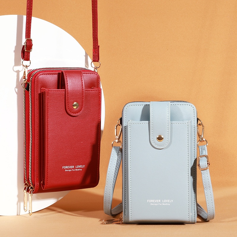 Dámské Crossbody kabelka Taška přes rameno Brašna na mobilní telefon PU kůže Denní Dovolená Cestování Zip Velká kapacita Voděodolný Lehká váha Pevná barva Tmavě růžová Vínově rudá Lotosový kořen 2026 - $24.99 –P2