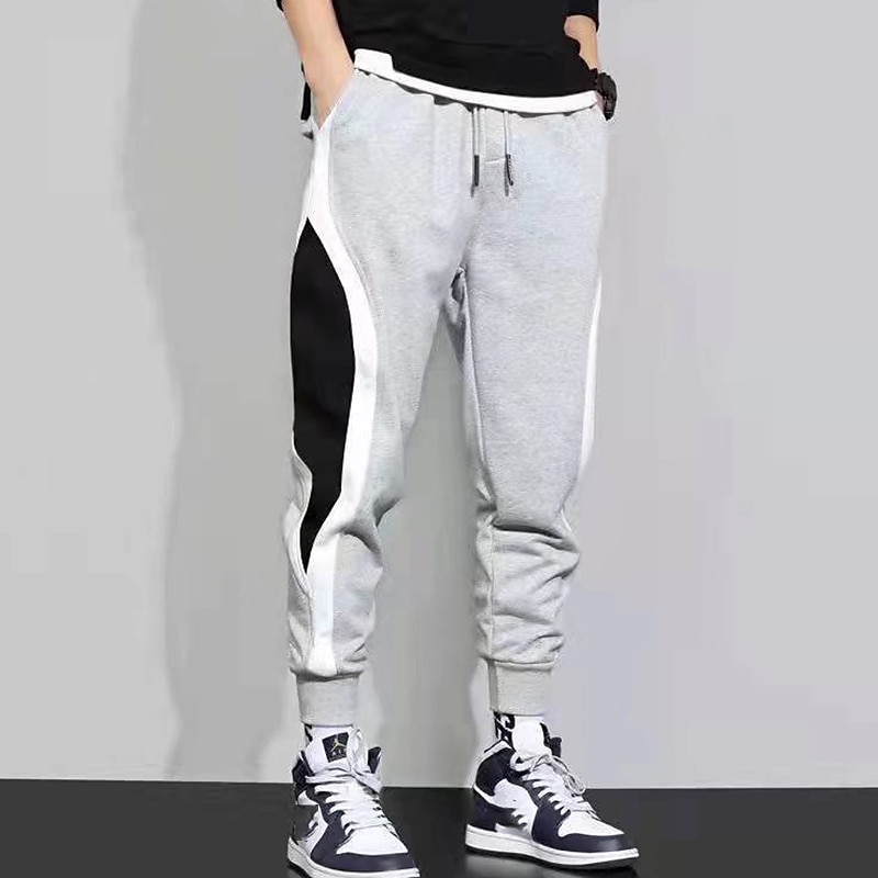 Hombre Pantalones de Deporte Pantalón Jogger Persona que practica jogging Retazos Bolsillo Correa Bloque de color Comodidad Transpirable Exterior Diario Noche Moda Casual Negro Gris 2025 - $11.49 –P6