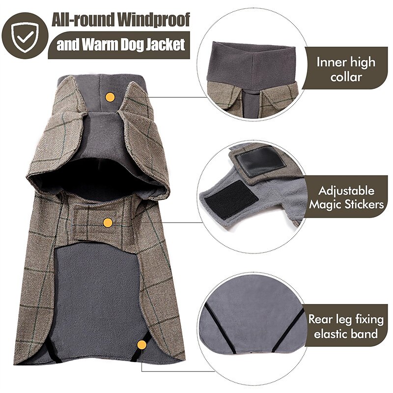 Dog Cat Coat Jacket Vest Fashion British Winter Waterproof Warm Breathable Soft Washable Christmas Halloween Outdoor Casual Daily Dog Clothing for Bichon Frise Pomeranian Baby Pet Papillon Small 2025 - $30.99 –P3