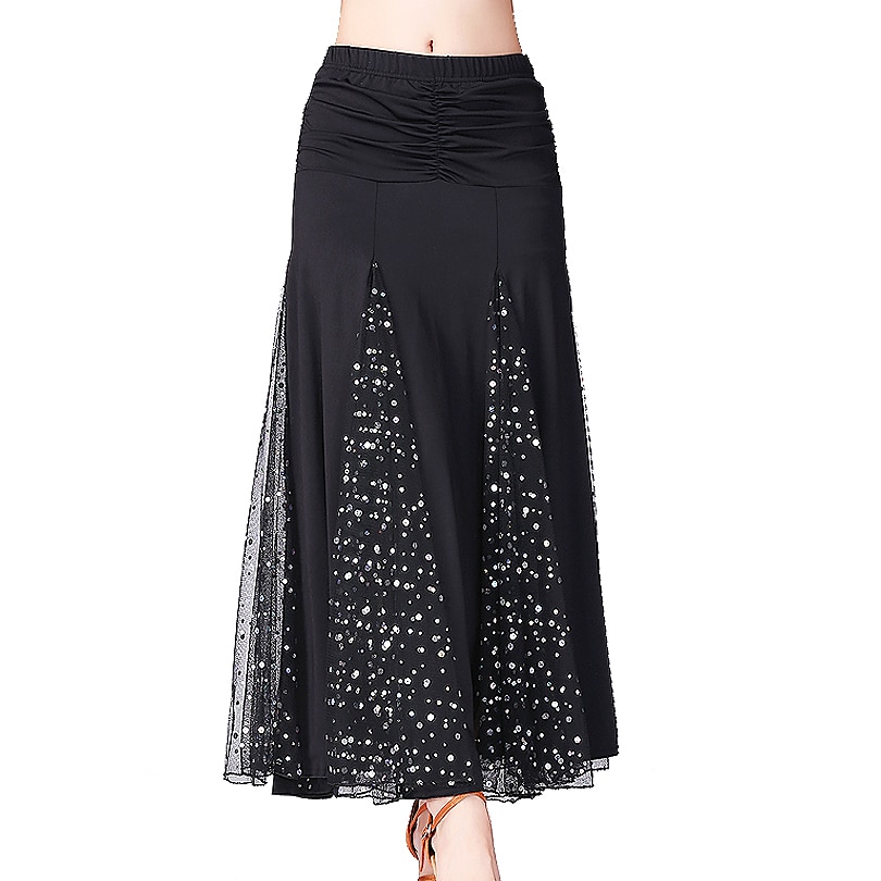 Danse de Salon Jupes Imprimé Couleur Pure Fantaisie Femme Utilisation Entraînement Taille haute Polyester de 2025 ? $40.99 –P2