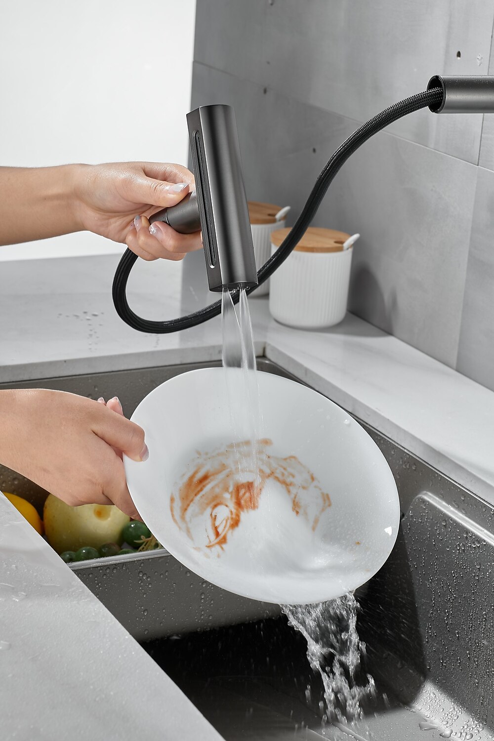 Waterfall Kitchen Faucet, 2023 Latest Centerset Faucet for Kitchen Sink, 3 in 1 Multi-functional Single Handle One Hole Pull out Cylinder Spout Kitchen Taps, Ceramic Valve Insides 2025 - $121.99 –P9