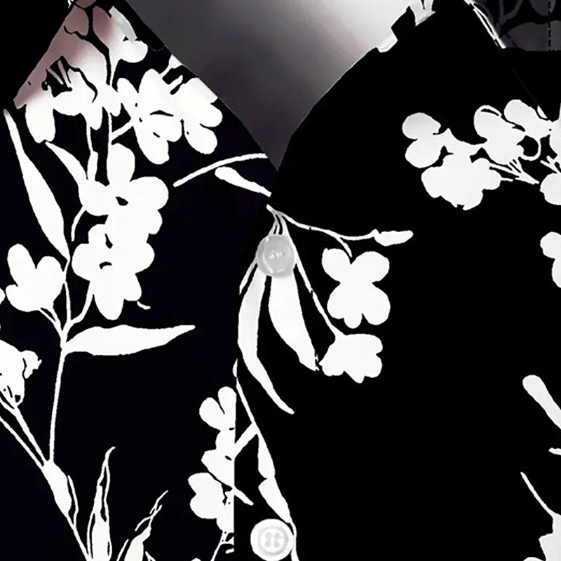 Men's Floral Shirt Button Up Shirt Long Sleeve Casual Daily Wear Going out Fall & Winter Turndown Print Button-Down Black Green 2025 - $24.99 –P2
