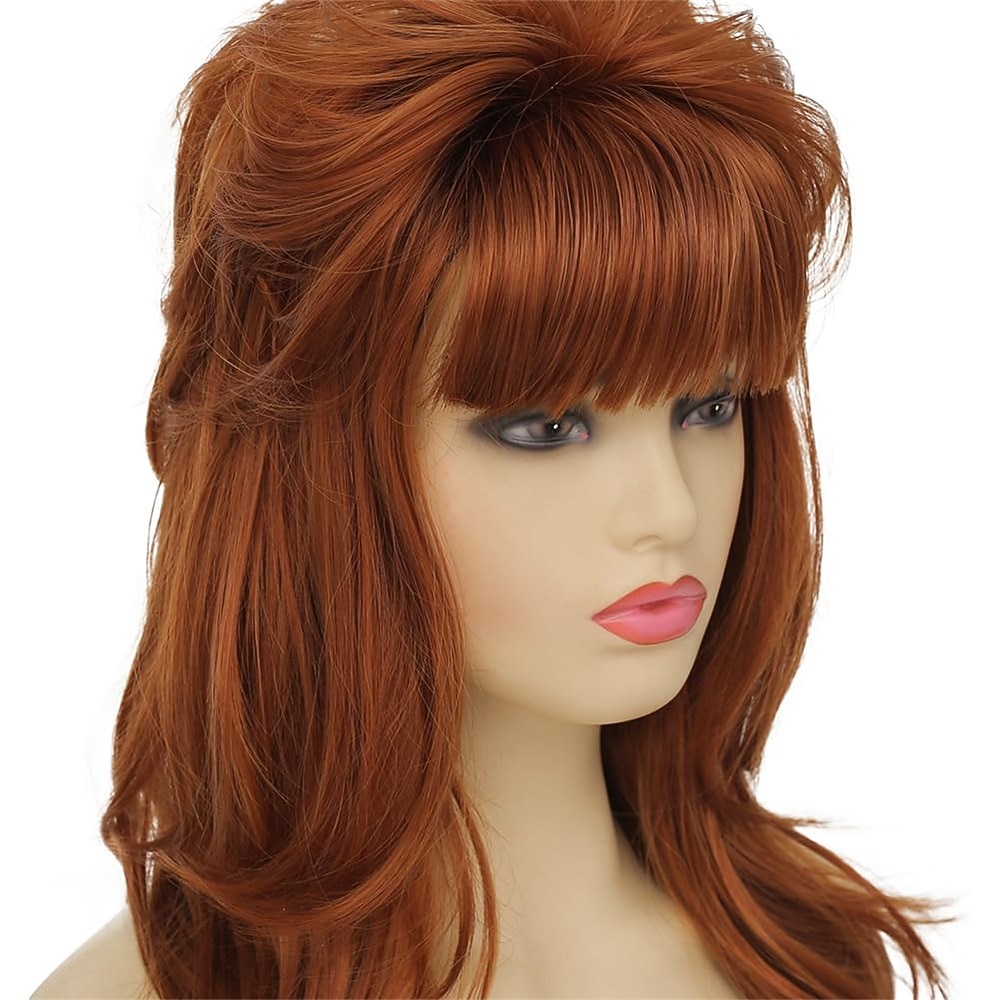 80s Women Mullet Wig Long Wavy Ginger Bouffant Synthetic Hair wigs for Married Housewife Vintage Costume or Carnival Party Halloween Wigs 2026 - $21.99 –P5