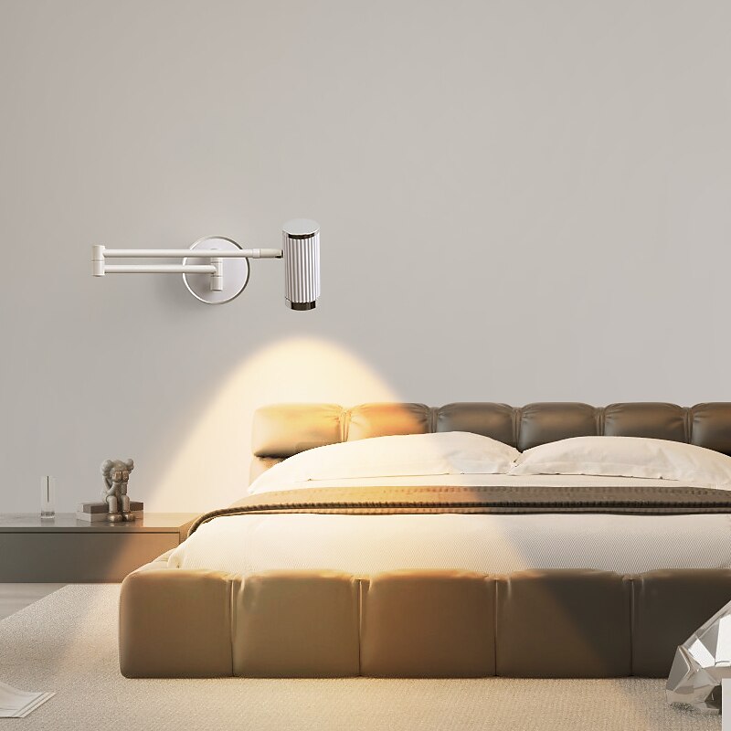 Imodern الجدار الشمعدان الذراع سوينغ الجدار مصباح، السرير الجدار مصباح غرفة النوم ضوء الفاخرة الحديثة الحد الأدنى دراسة القراءة الدورية تلسكوبي للطي مصباح الجدار الروك 110-240 فولت 2025 - $215.99 –P7