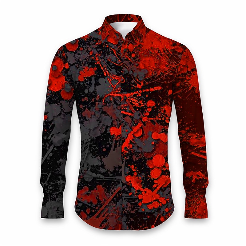 Homme Formes Géométriques Graffiti Chemise Chemise boutonnée manche longue Abstrait Usage quotidien Sortie Automne hiver Col rabattu Imprimer Bouton bas Rouge Bleu Violet de 2025 ? $24.99 –P2