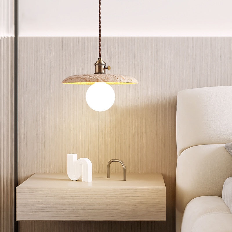 Lampade a sospensione1 luce, semplice lampada a sospensione con cavo regolabile in travertino giallo e27, lampadario decorativo per la casa, per isola cucina corridoio fattoria del 2025 a $205.99 –P7